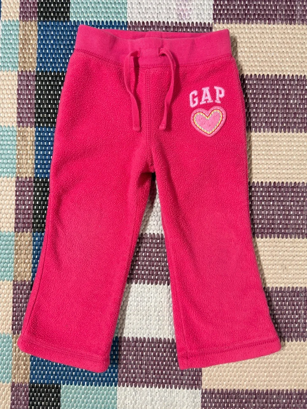 Baby Gap Pink Fleece Heart Sweatpants
